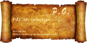Pákh Orsolya névjegykártya